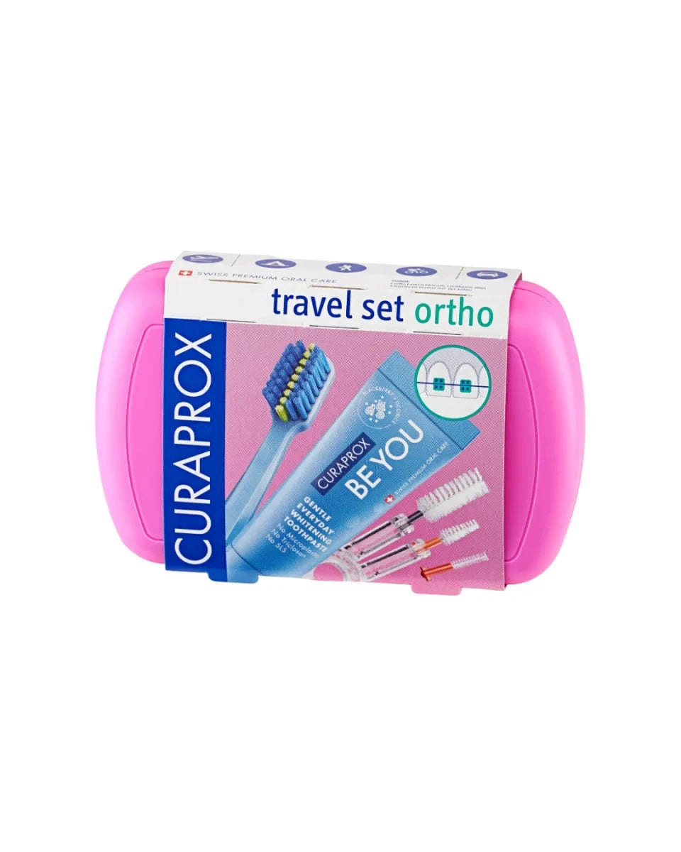 Curaprox "Travel Set Rosa - Ortho" x 5 accesorios Curaden